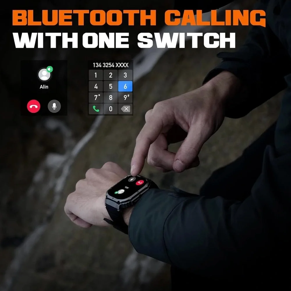 Smartwatch with Black and Silver Design